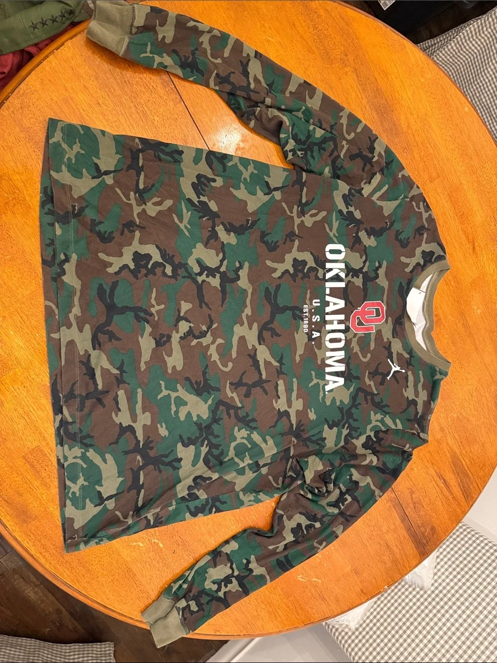 Jordan Oklahoma Camouflage Long-Sleeve long sleeve Tee - Green/Brown xxl